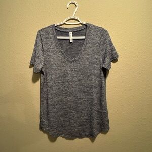 Athleta Heathered Gray V-Neck Tee